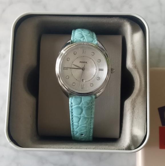 🌼 NWT Fossil turquoise leather watch - Picture 4 of 6